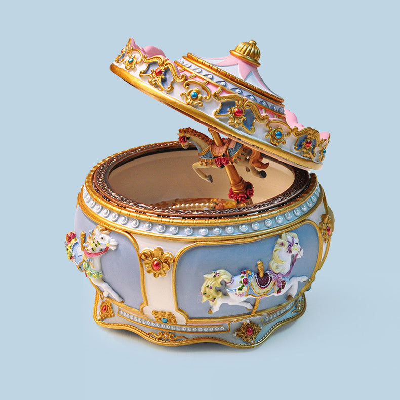 Beautiful Carousel Trinket Music Box with LED Lights