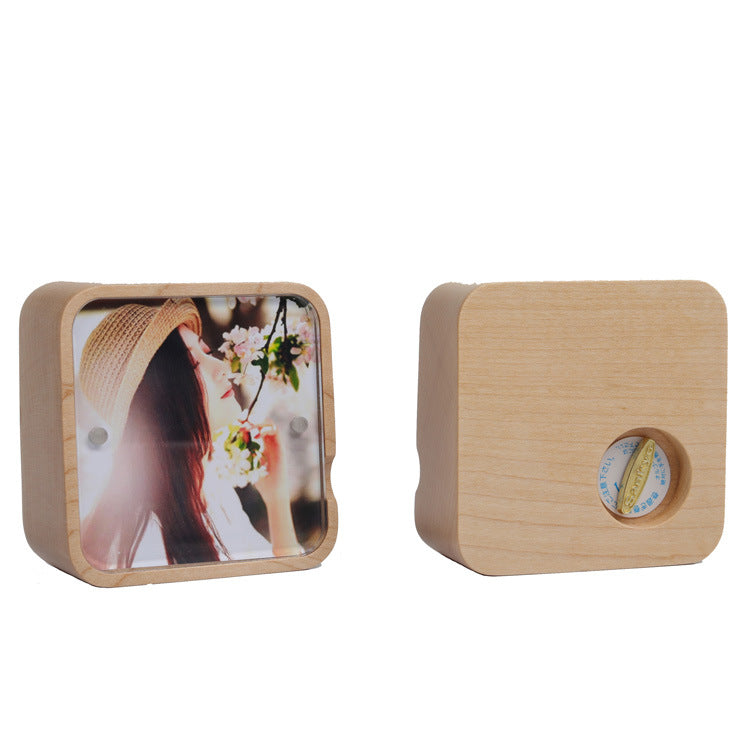 Premium Wooden Music Box with Photo Frame (20+ Tunes Available)