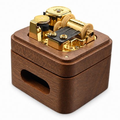 Flying Theme Wind-Up Music Box with Wooden Resonating Base