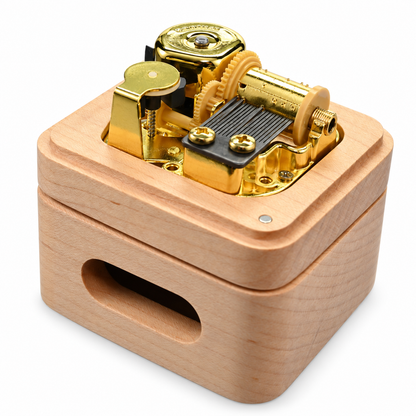 Flying Theme Wind-Up Music Box with Wooden Resonating Base