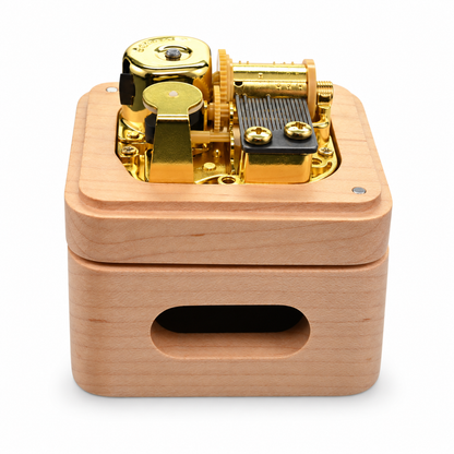 Flying Theme Wind-Up Music Box with Wooden Resonating Base