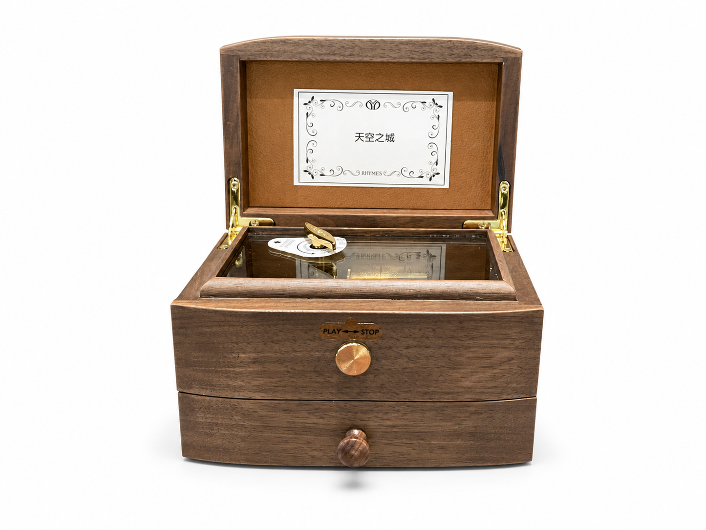 Customized 30-note Zelda's Lullaby (The Legend of Zelda) jewelry music box - open view