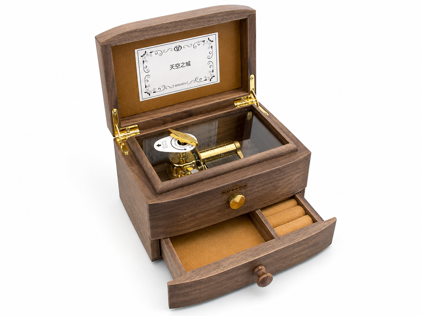 Customized 30-note Zelda's Lullaby (The Legend of Zelda) jewelry music box - front view
