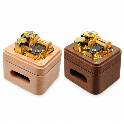 Flying Theme Wind-Up Music Box with Wooden Resonating Base