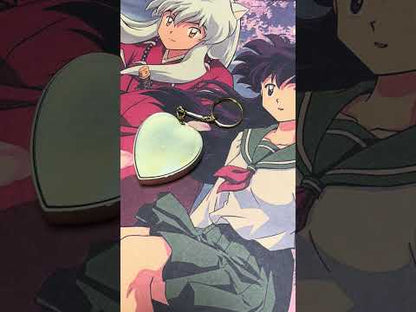 Premium Mini Heart-Shaped Brass Inuyasha Music Box Keychain (Tune: Affections Touching Across Time)
