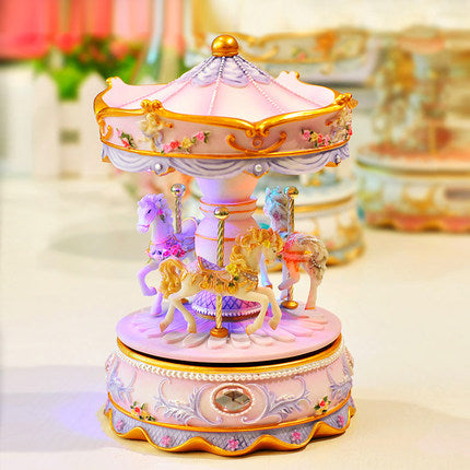 Beautiful Carousel/Merry Go Round Music Box with LED Lights