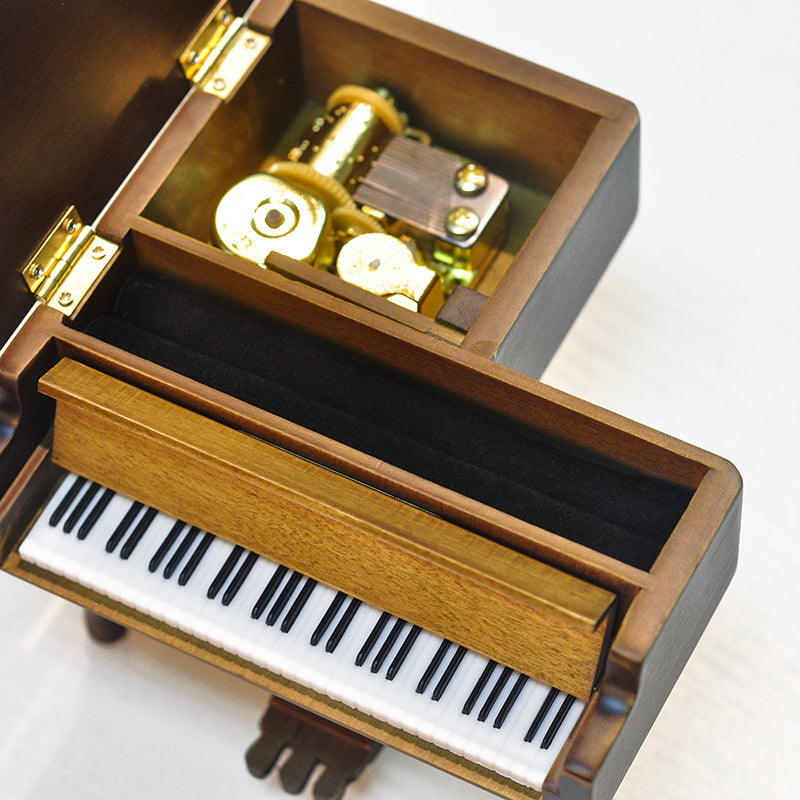 Mini Wooden Piano with Stool Music Box For Christmas/Birthday/Valentine's day