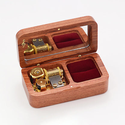 Premium Wooden Music Box with Ring Holder and ON/OFF Feature (30+ Popular Tunes Collection)