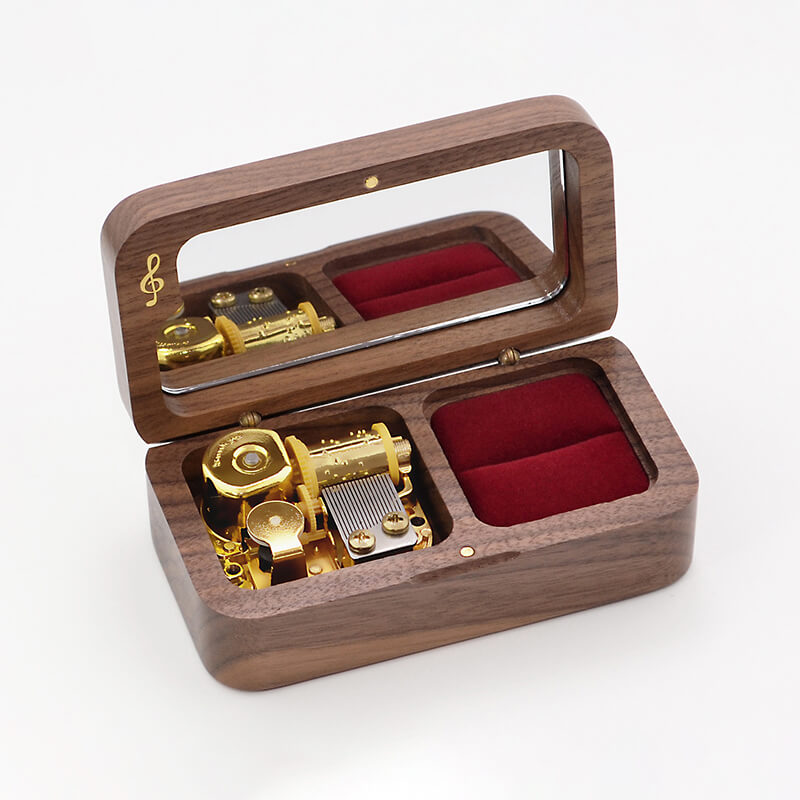 Premium Wooden Music Box with Ring Holder and ON/OFF Feature (Studio Ghibli Tunes Collection)