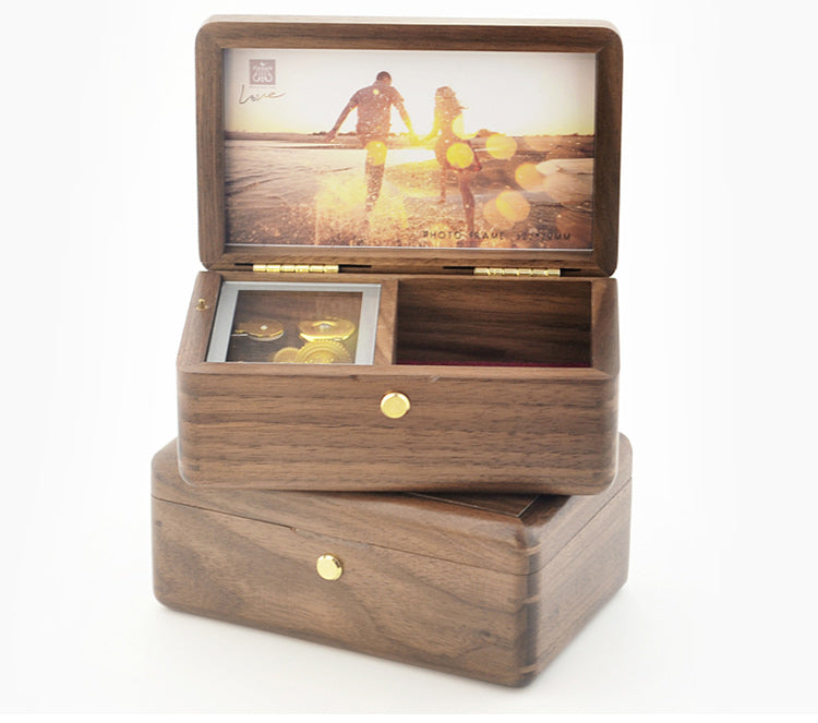 Premium Wooden Music Box with Photo Frame & Jewelry Box  (Tune: Spring Day)
