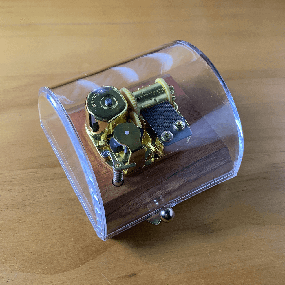 InuYasha Wooden Music Box with Transparent Cover and ON/OFF Switch ( Tune: Affections Touching Across Time / Dearest )